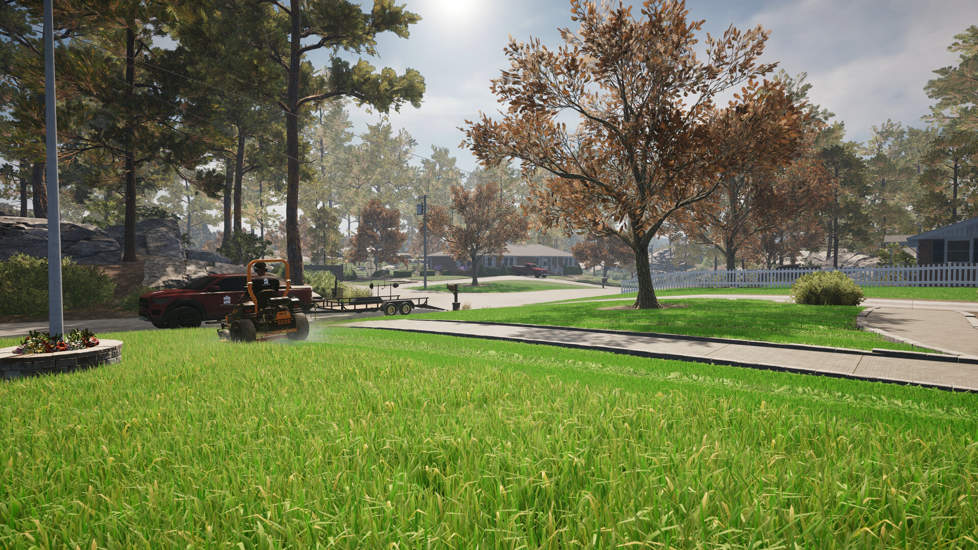 Striping a lawn in progress — official screenshot